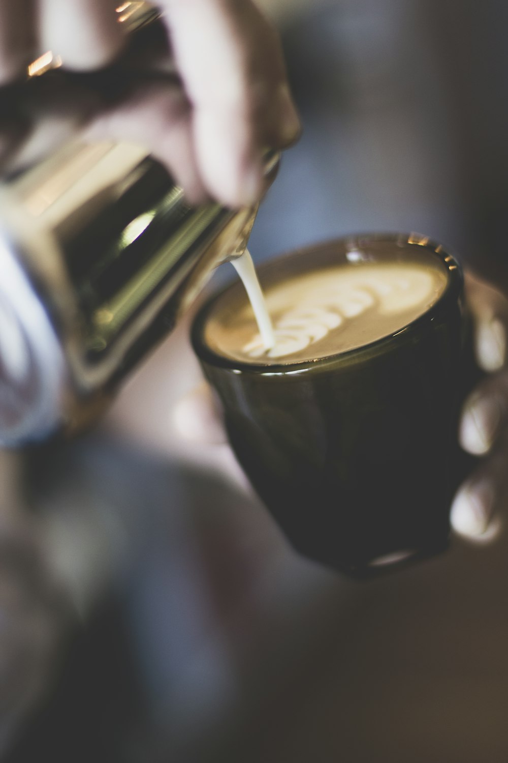 black ceramic mug