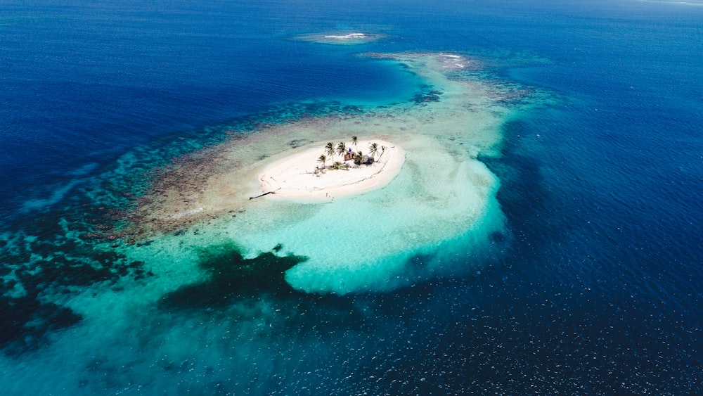 aerial photography of blue island