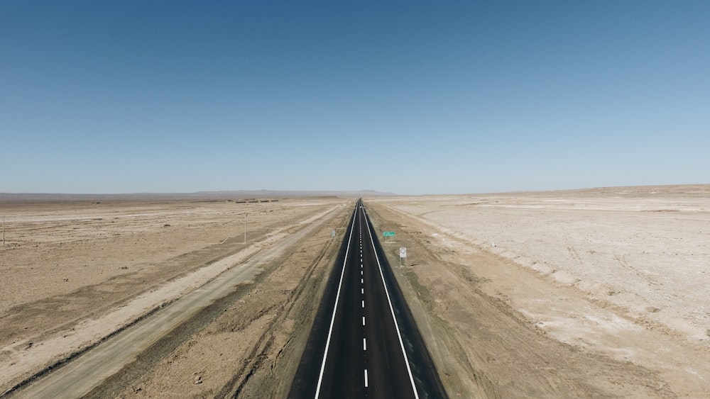 top view of asphalt road