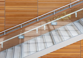 white glass-side stair