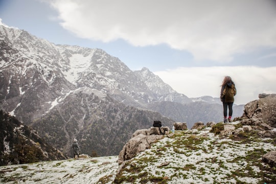 woman on mountain in Triund India