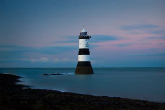 lighthouse on shallow water