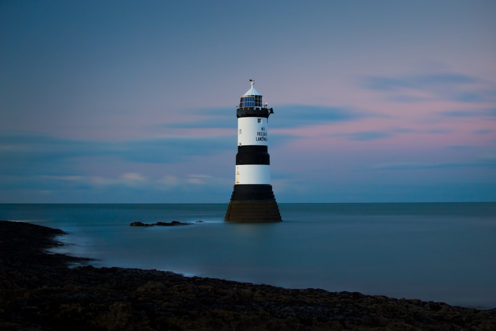 lighthouse on shallow water