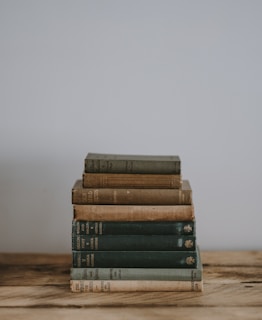 pile of Bible on brown surface