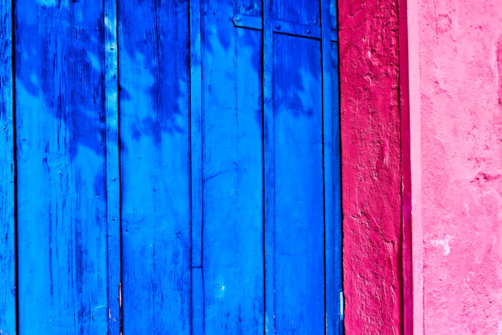 blue wooden fence