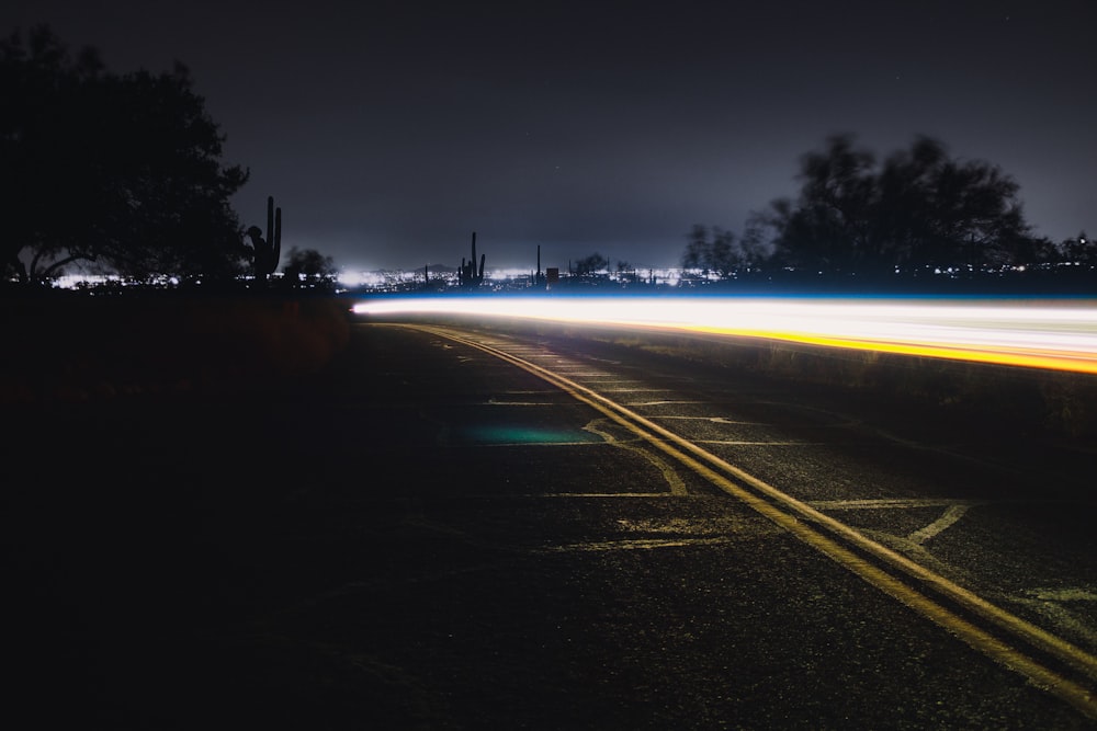 time lapse photography of road