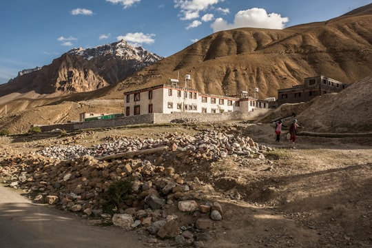 white and brown concrete building in Spiti Valley India