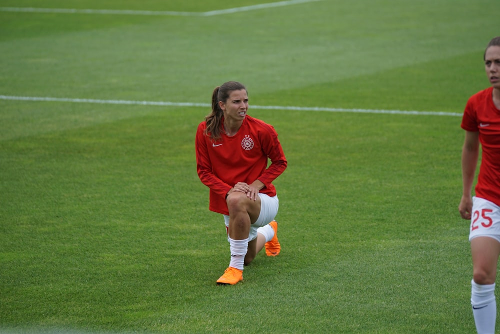 woman on field