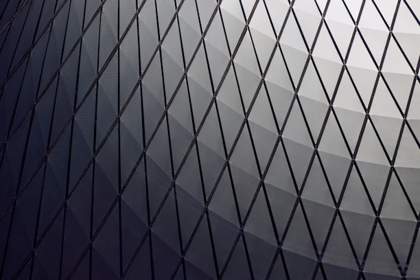 a close up of a building with a net on it