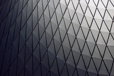 a close up of a building with a net on it