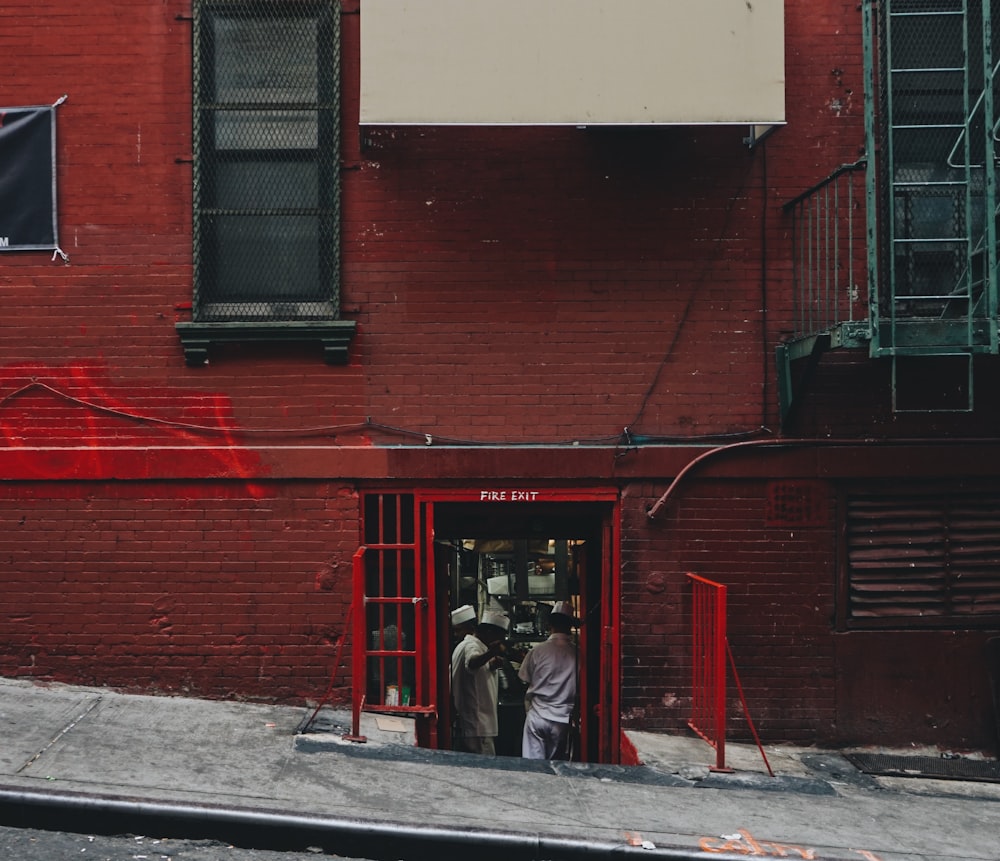 red steel fences