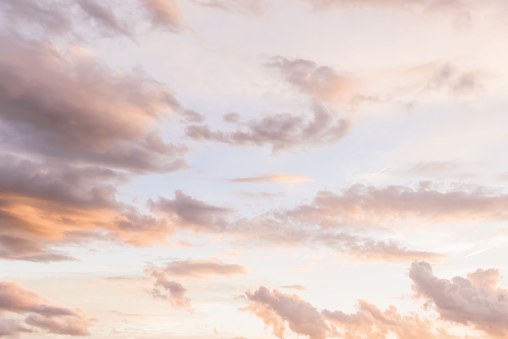 Pink pastel sky and clouds background. Pink and white pastel sky