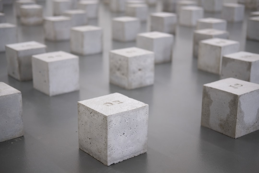 cube white block lot on gray surface