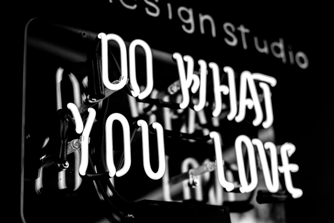 Do what you love in a white neon sign