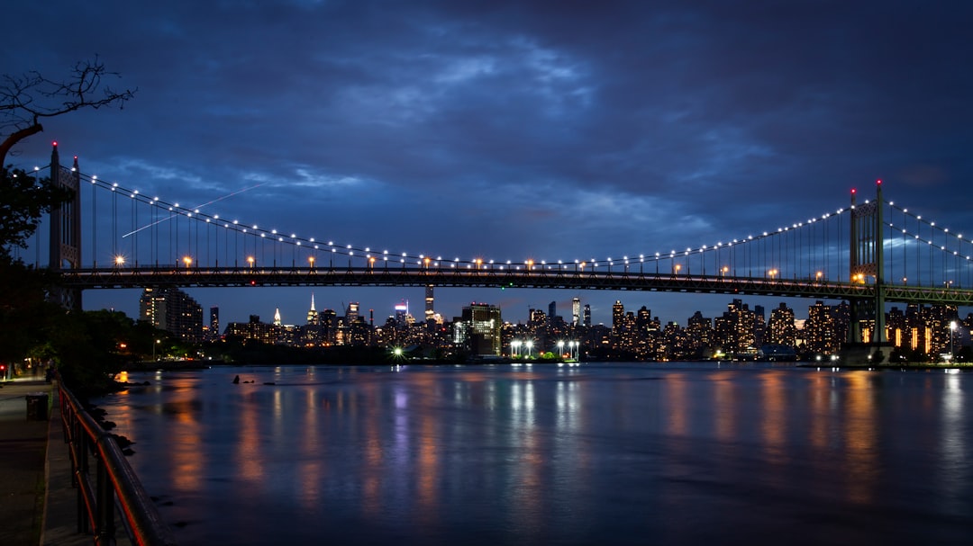 lighted suspension bridge during nighttime