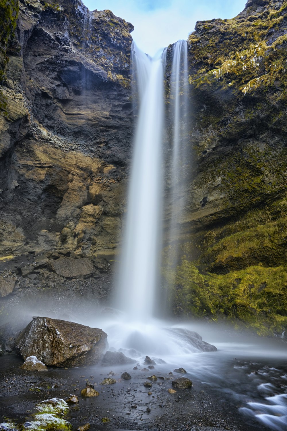 timelapse photography of waterfalls