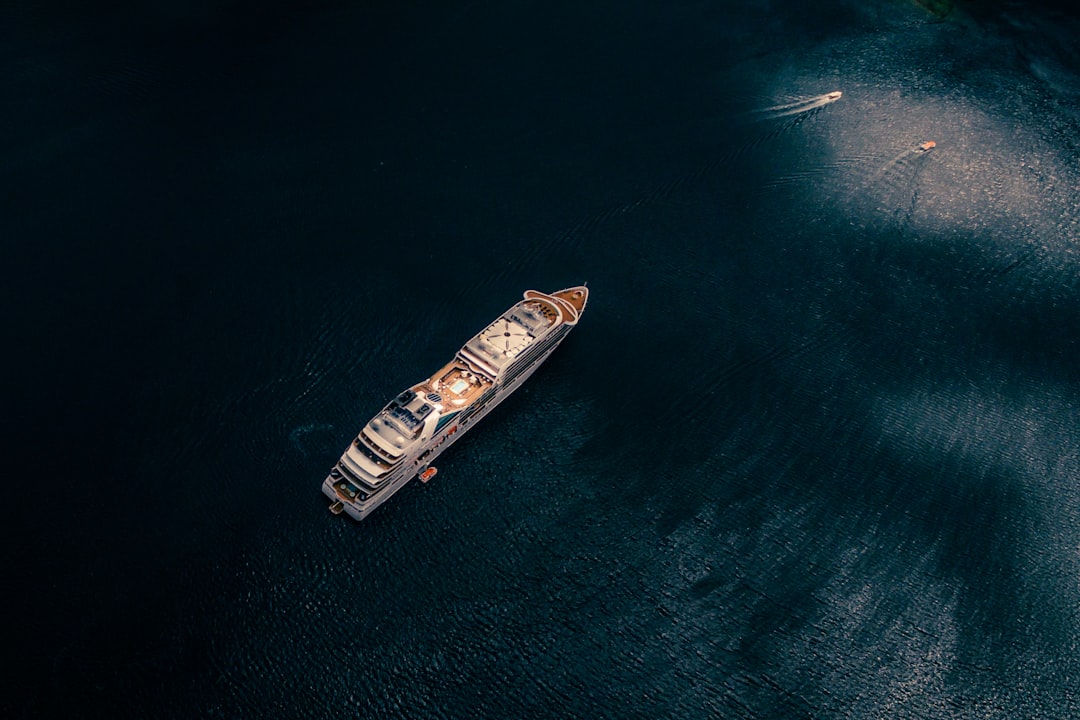 cruise ship on body of water, Cruise ship delivers passengers to Kotor, Montenegro