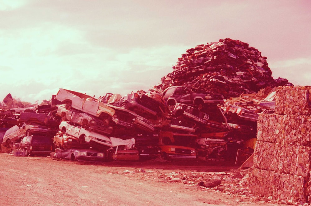 pile of broken cars