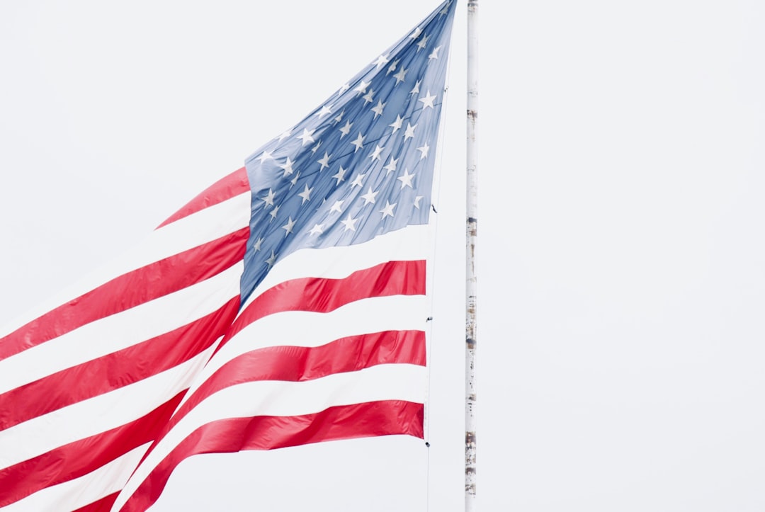flag of USA on pole