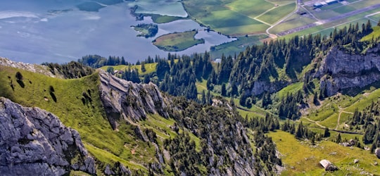 hills near sea in Mount Pilatus Switzerland