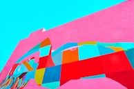 pink and multicolored wall painting