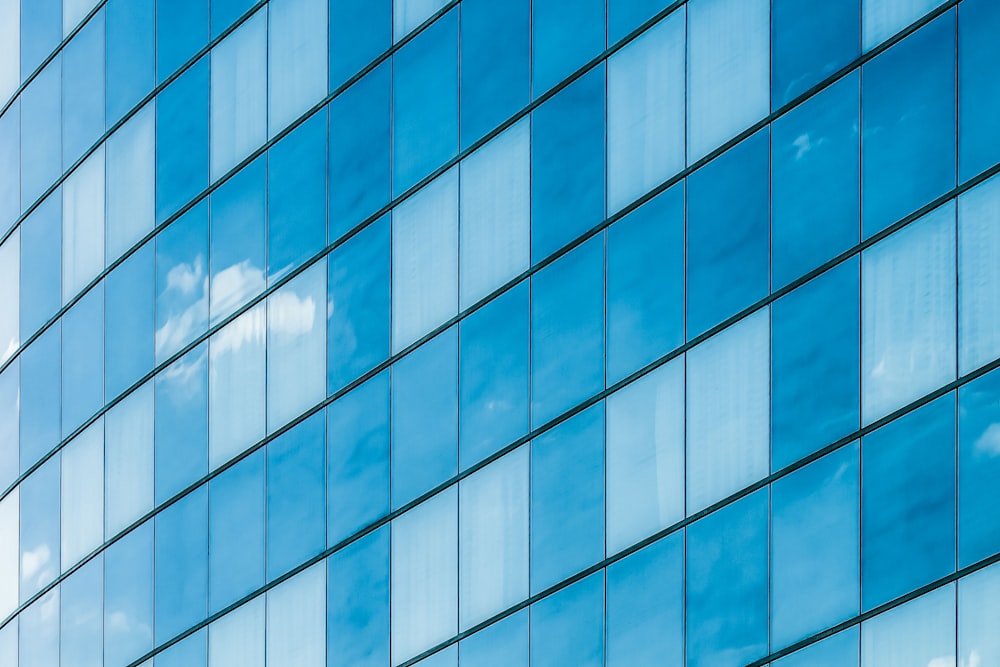 white and blue concrete building