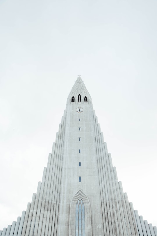 grey concrete cathedral in Hallgrimskirkja Iceland