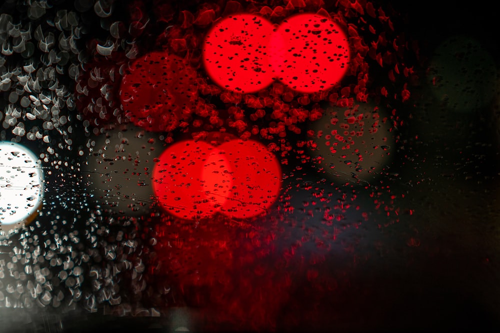 red light seen through glass panel