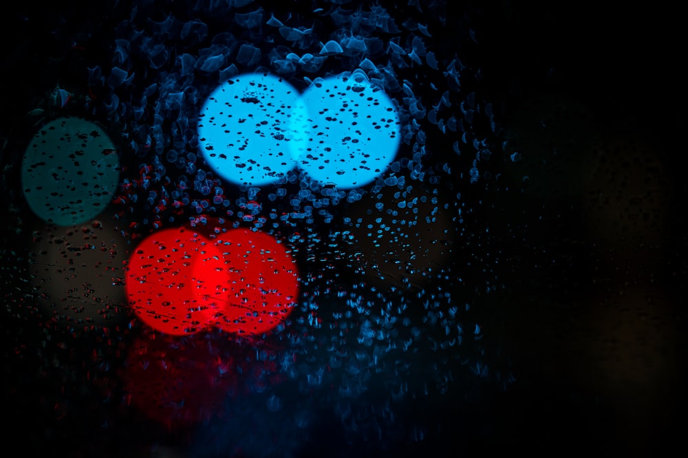 blue and red bokeh light