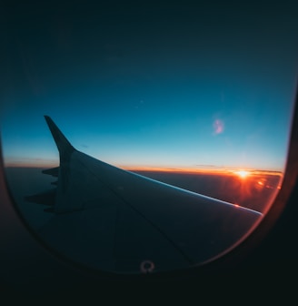 aircraft wingtip photography during golden hour