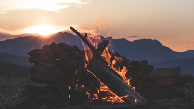 burning wood during daytime