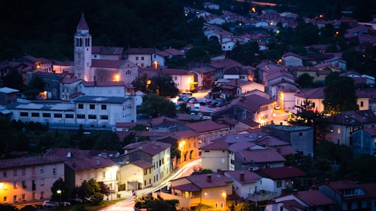 aerial photography of city during nigttime in Solkan Slovenia