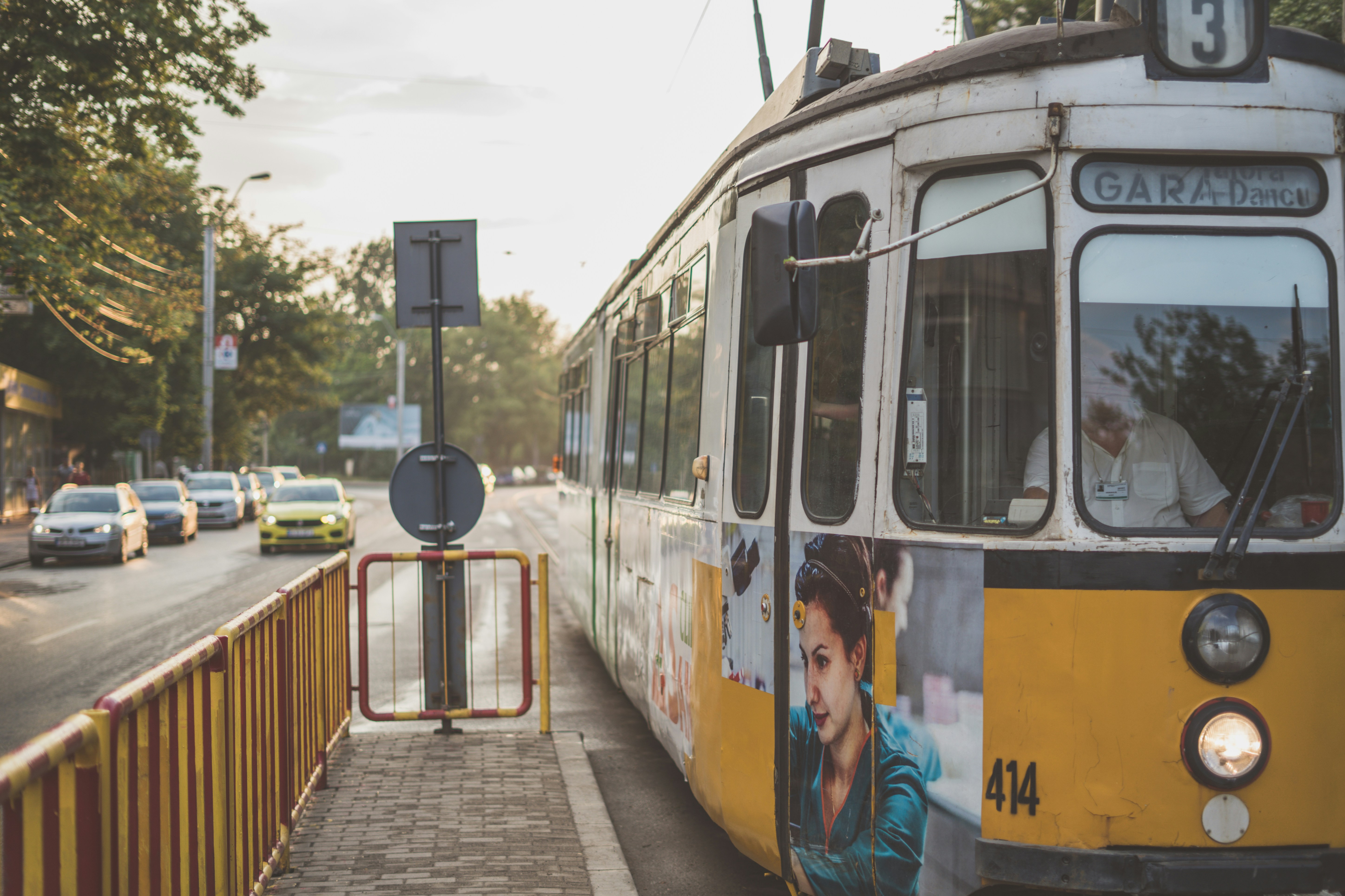 We love riding the tram in Iasi, Romania. Here the #3 comes to meet us and take us away to Dancu.