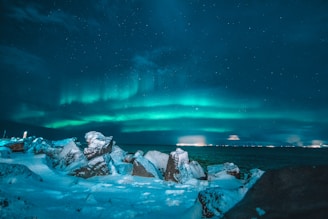 landscape photo of Aurora lights