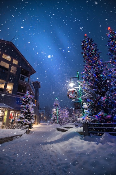 christmas village wallpaper