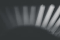 Abstract light patterns blending deep blacks and warm neutrals, evoking a calm, sensory atmosphere.