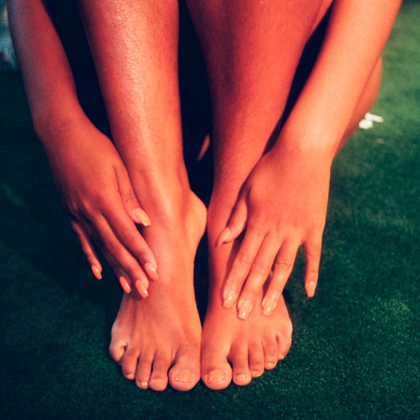 womens feet with a pedicure
