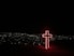 red neon light cross signage
