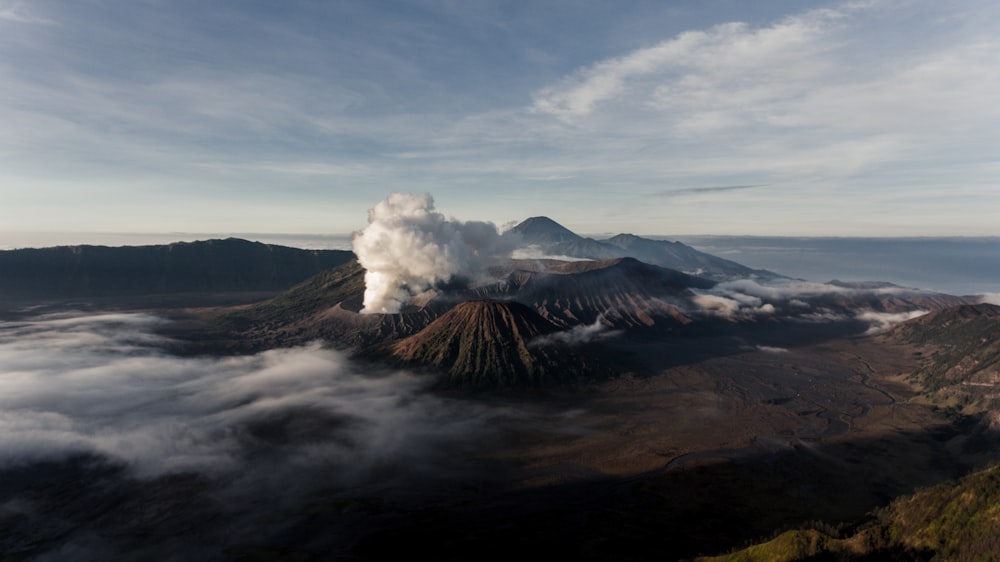 火山の航空写真