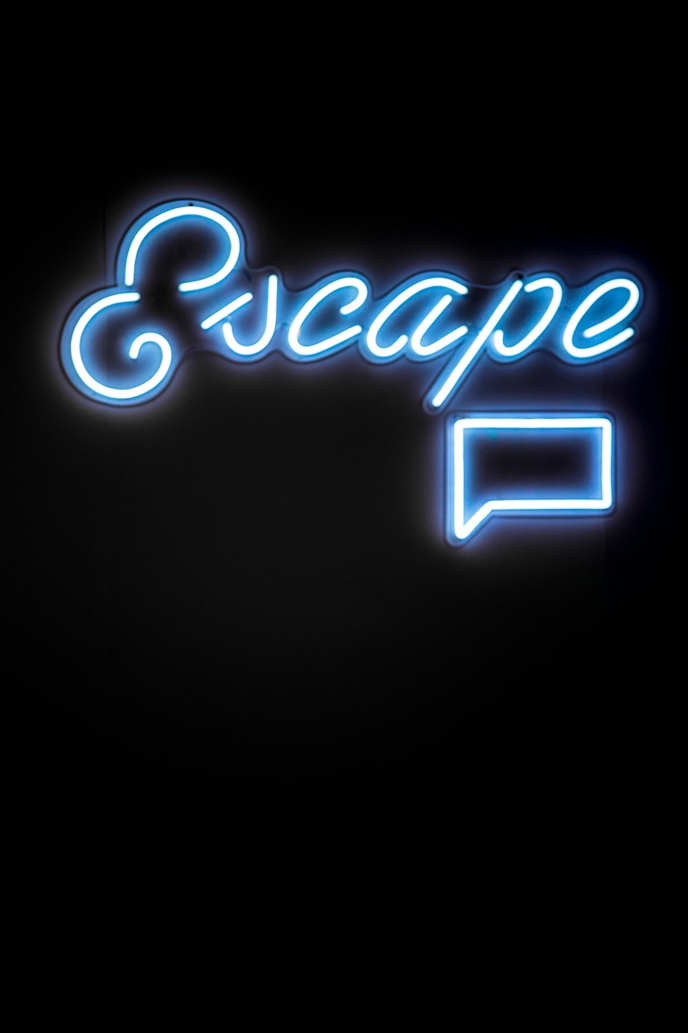 letreros de neón azules de Escape