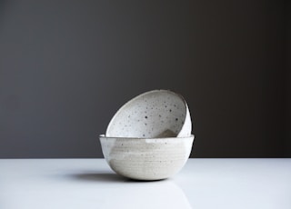 two white ceramic bowls