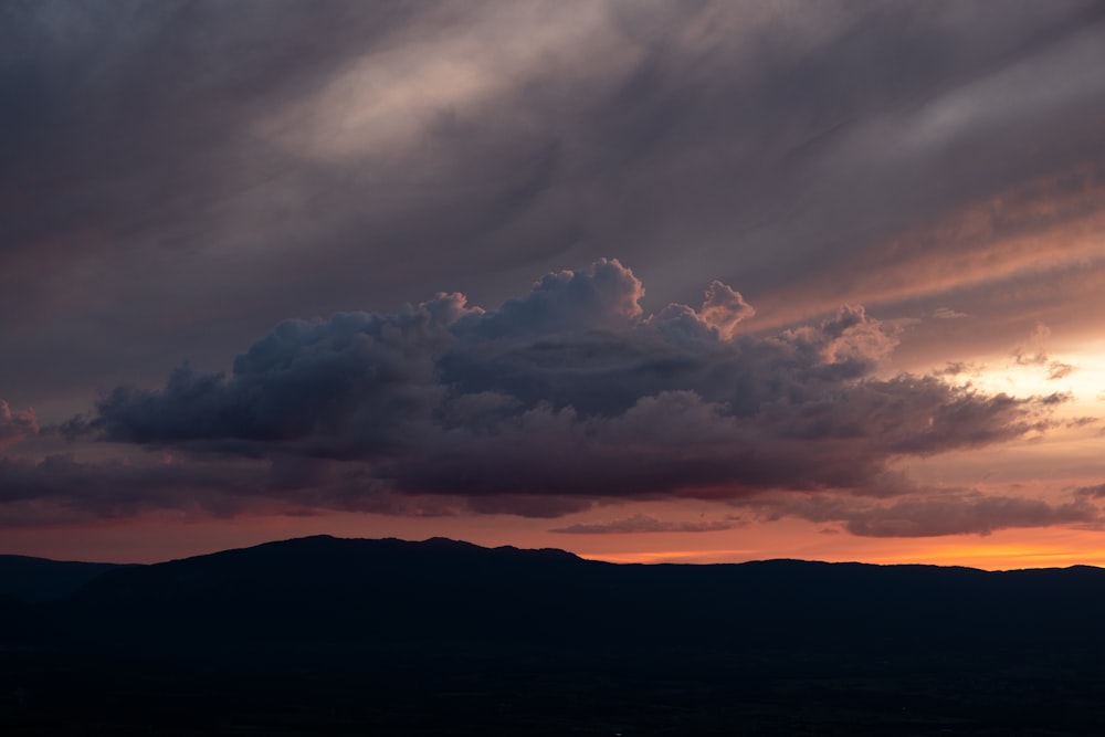 silhouette photo of mountain