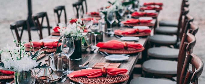 selective focus photo of dining table