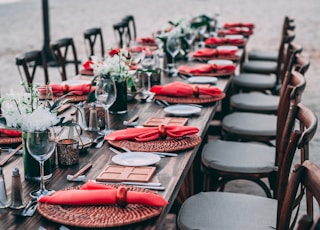 selective focus photo of dining table