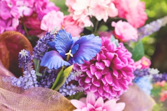 A vibrant arrangement of Itriya fragrances with colorful flowers.