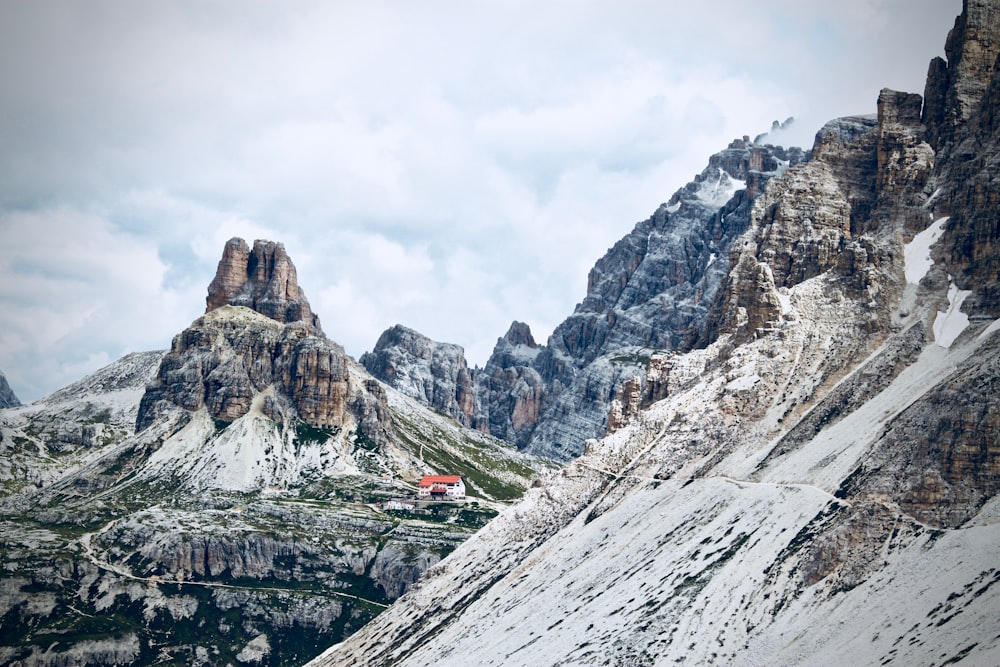 snow covered mountains