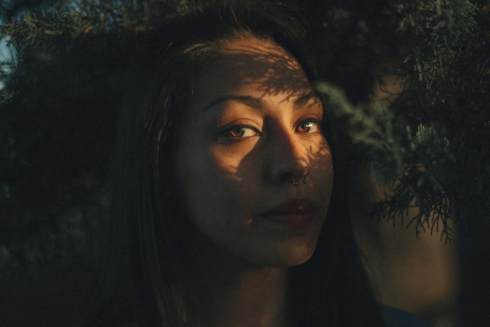 woman's face with shadow