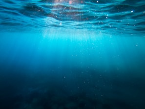 clear blue body of water