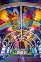 multicolored wall paint art