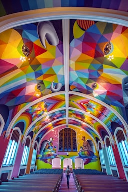 multicolored wall paint art